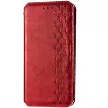 Кожаный чехол книжка GETMAN Cubic (PU) для Xiaomi Redmi Note 9s / Note 9 Pro / Note 9 Pro Max Красный