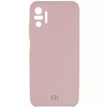 Чехол Silicone Cover Full Camera (AAA) для Xiaomi Redmi Note 10 Pro / 10 Pro Max Розовый / Pink Sand