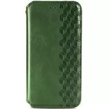Кожаный чехол книжка GETMAN Cubic (PU) для Xiaomi Redmi Note 10 / Note 10s Зеленый