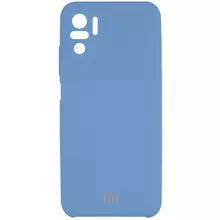 Чехол Silicone Cover Full Camera (AAA) для Xiaomi Redmi Note 10 / Note 10s Синий / Denim Blue