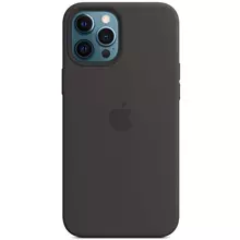 Чехол Silicone case (AAA) full with Magsafe and Animation для Apple iPhone 12 Pro Max (6.7"") Черный / Black