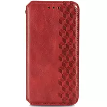 Кожаный чехол книжка GETMAN Cubic (PU) для Xiaomi Redmi Note 10 / Note 10s Красный
