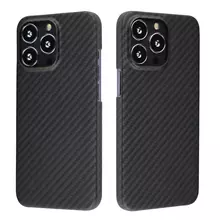 Чехол бампер для iPhone 13 Pro Max Anomaly Carbon Plaid (Открытый модуль камеры) Black (Черный)