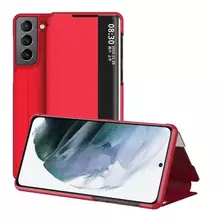Чехол книжка для Samsung Galaxy S22 Anomaly Smart Window Red (Красный)