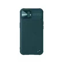 Чехол бампер для iPhone 13 Nillkin CamShield Leather Dark Green (Темно Зеленый)
