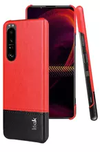 Чехол бампер для Sony Xperia 1 III Imak Leather Fit Black / Red (Черный / Красный) 6957476835756