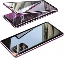 Противоударный чехол бампер для Vivo Y53s Anomaly Magnetic 360 With Glass Purple (Пурпурный) 