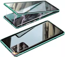 Противоударный чехол бампер для Vivo Y53s Anomaly Magnetic 360 With Glass Green (Зеленый) 