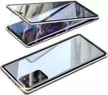 Противоударный чехол бампер для Xiaomi Poco X4 NFC Anomaly Magnetic 360 With Glass Silver (Серебристый) 