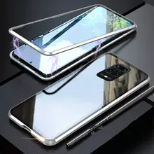 Противоударный чехол бампер для Xiaomi Redmi Note 10 Lite Anomaly Magnetic 360 With Glass Silver (Серебристый) 