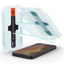 Защитное стекло для iPhone 13 / iPhone 13 Pro Spigen Screen Protector EZ FIT GLAS.tR Antiblue (2шт. с трафаретом для поклейки) Transparent (Прозрачный) AGL03389
