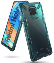 Чехол бампер для Xiaomi Redmi Note 10 Lite Ringke Fusion-X Turquoise (Бирюзовый)