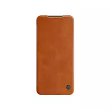Чехол книжка для Xiaomi Redmi Note 10 Lite Nillkin Qin Brown (Коричневый) 