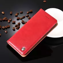 Чехол книжка для Xiaomi Redmi 10A idools Retro Red (Красный) 
