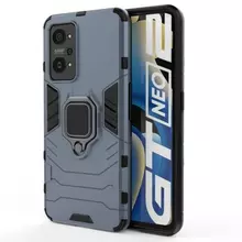 Чехол бампер для Realme GT Neo 3 Anomaly Defender S (с кольцом-держателем) Dark Blue (Темно Синий) 