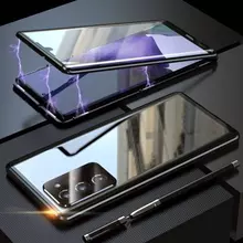 Противоударный чехол бампер для Xiaomi Redmi Note 11 Anomaly Magnetic 360 With Glass Black (Черный) 
