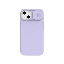 Противоударный чехол бампер для iPhone 14 Plus Nillkin CamShield Silky Magnetic Silicone (шторка на камеру) Misty Purple (Туманный Пурпурный)
