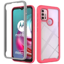 Противоударный чехол бампер для Motorola Moto E32 Anomaly Hybrid 360 Pink / Grey (Розовый / Серый)