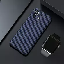 Чехол бампер для Xiaomi Mi 11 Lite Anomaly PC Carbon Blue (Синий)