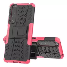 Противоударный чехол бампер для Sony Xperia 1 III Nevellya Case (встроенная подставка) Pink (Розовый) 