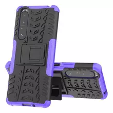Противоударный чехол бампер для Sony Xperia 1 III Nevellya Case (встроенная подставка) Purple (Пурпурный) 