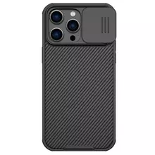 Противоударный чехол бампер для iPhone 14 Pro Max Nillkin CamShield Pro (шторка на камеру) Black (Черный)