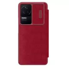 Чехол книжка для Xiaomi Redmi K40S / Xiaomi Poco F4 Nillkin Qin Pro (шторка на камеру) Red (Красный)