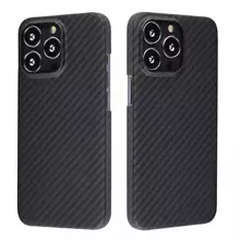 Карбоновый чехол бампер для iPhone 14 Plus Anomaly Carbon Plaid (Открытый модуль камеры) Black (Черный)