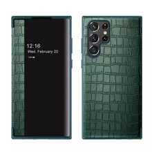 Чехол книжка для Samsung Galaxy S23 Ultra Anomaly Luxury Crocodile Pattern Leather Book Green (Зеленый)