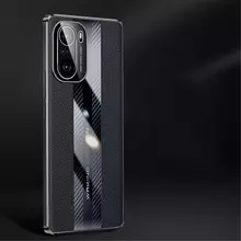 Чехол бампер для Xiaomi Redmi K50 Gaming Anomaly Metal Carbon Leather Black (Черный)
