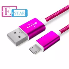 Кабель для зарядки и передачи данных Anomaly тканевая оплетка USB MicroUsb для смартфонов и телефона 1 м Hot pink (Малиновый)