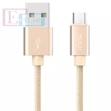 Высокоскоростной кабель для зарядки и передачи данных Rock MFI Metal Charge USB - Micro UsB 1,0 м Gold (Золотой)