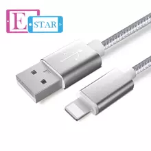 Кабель для зарядки и передачи данных Anomaly тканевая оплетка USB LightNing для смартфонов и телефона 1 м Silver (Серебристый)