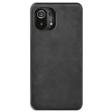 Премиальный чехол бампер для Samsung Galaxy A12 Nacho Anomaly Alcantara Black (Черный)