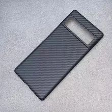 Премиальный чехол бампер для Google Pixel 6a Anomaly Carbon Plaid (Открытый модуль камеры) Black (Черный)