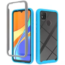 Противоударный чехол бампер для Infinix Smart 6 Anomaly Hybrid 360 Sky Blue / Grey (Небесно Синий / Серый)