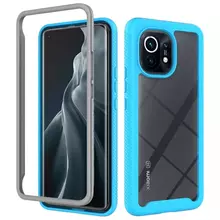 Противоударный чехол бампер для Vivo Y02 Anomaly Hybrid 360 Sky Blue / Grey (Небесно Синий / Серый)