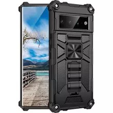 Противоударный чехол бампер для Google Pixel 6 Pro Anomaly Hybrid Armor (встроенная подставка) Black (Черный)