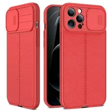 Протиударний чохол бампер для iPhone 13 Pro Anomaly Leather Fit Pro (шторка на камеру) Red (Червоний)