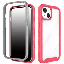 Противоударный чехол бампер для iPhone 14 Plus Anomaly Hybrid 360 Pink / Grey (Розовый / Серый)