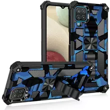 Противоударный чехол бампер для Xiaomi Poco C40 Anomaly Hybrid Armor (встроенная подставка) Camo / Blue (Камуфляж / Синий)