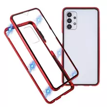 Чехол бампер для Samsung Galaxy A13 Anomaly Magnetic 360 With Glass Red (Красный)