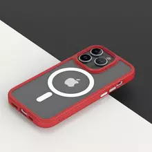 Чехол бампер для iPhone 14 Anomaly Metal Buttons with Magsafe Red (Красный)