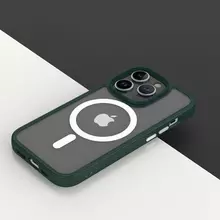 Чехол бампер для iPhone 14 Pro Max Anomaly Metal Buttons with Magsafe Dark Green (Темно Зеленый)