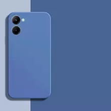 Чехол бампер для Vivo Y02s Anomaly Silicone (с микрофиброй) Blue (Синий)