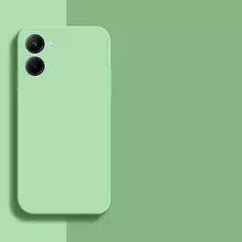 Чехол бампер для Vivo Y02s Anomaly Silicone (с микрофиброй) Light Green (Светло Зеленый)
