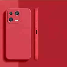 Чехол бампер для Xiaomi 13 Pro Anomaly Silicone (с микрофиброй) Red (Красный)