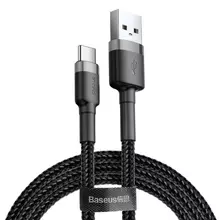 Кабель Baseus Сafule Cable USB For Type-C 2A 2m Black / Grey (Черный / Серый) (CATKLF-CG1)