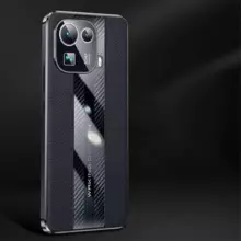 Чохол бампер для Xiaomi 13 Anomaly Metal Carbon Leather Black (Чорний)