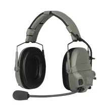 Активні навушники FMA Ops-Core AMP кріплення чебурашка та дужка, мікрофон у комплектації Olive Green (Оливковий)